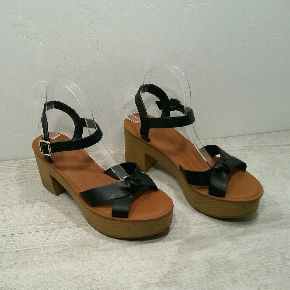 Universal Thread Platform Heels Chunky Faux Leath… - image 2